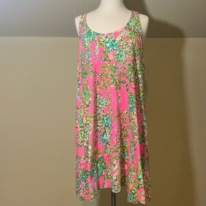 Lilly Pulitzer Melle Dress Flamingo Pink in Southern Charm print, size Large
